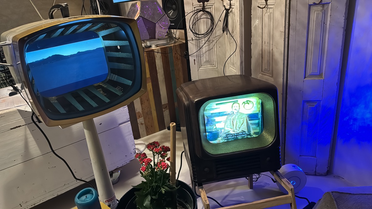 Vox Futuri — vintage brass-trimmed cockpit television
